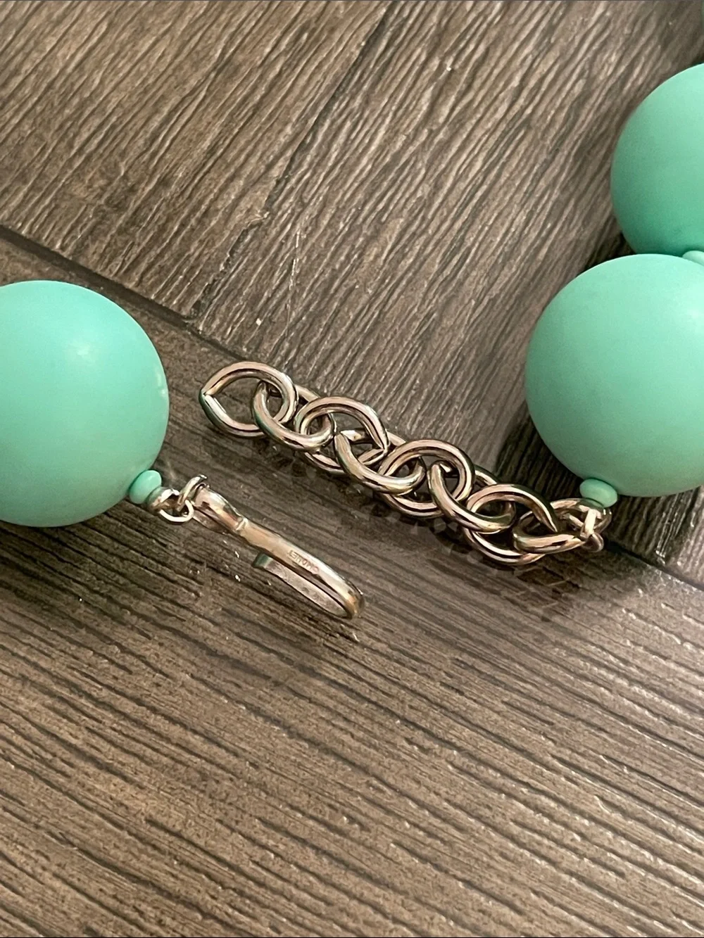 Vintage MONET Round Matte Gum Ball Sized Beaded Necklace - Tiffany Blue ?